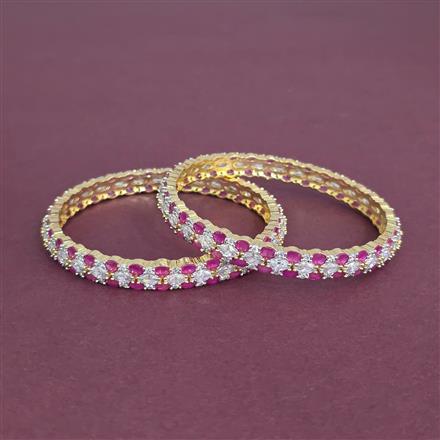 Cz Classic Bangles With 2 Tone Plating