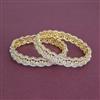 Cz Openable Bangles With 2 Tone Plating