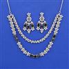 Cz Classic Necklace Set With Rhodium Plating