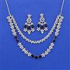 Cz Classic Necklace Set With Rhodium Plating