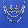 Cz Classic Necklace Set With Rhodium Plating