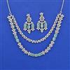 Cz Classic Necklace Set With Rhodium Plating