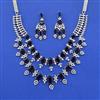 Cz Classic Necklace Set With Rhodium Plating