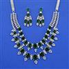 Cz Classic Necklace Set With Rhodium Plating