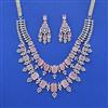 Cz Classic Necklace Set With Rhodium Plating