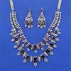 Cz Classic Necklace Set With Rhodium Plating