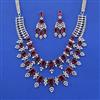 Cz Classic Necklace Set With Rhodium Plating