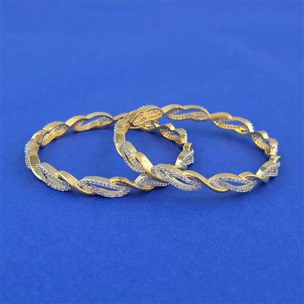 Cubic Zirconia Classic Bangles With 2 Tone Plating