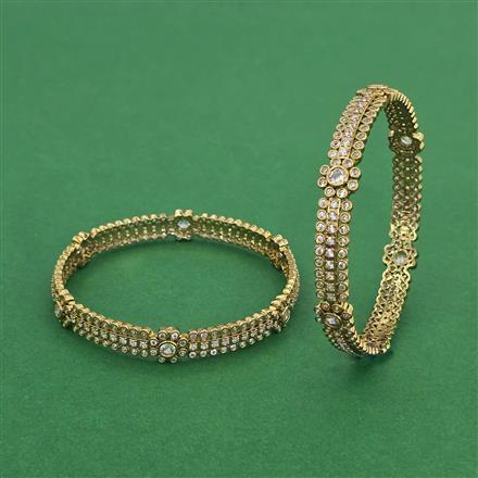 Cz Classic Bangles With Mehndi Plating