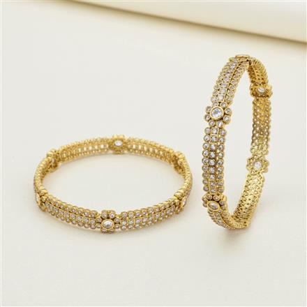 Cz Classic Bangles With Mehndi Plating