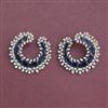 Cz Classic Earring With Rhodium Plating