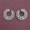 Cz Classic Earring With Rhodium Plating