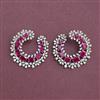 Cz Classic Earring With Rhodium Plating