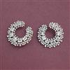 Cz Classic Earring With Rhodium Plating