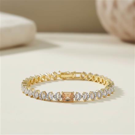 Cz Openable Bracelet With 2 Tone Plating