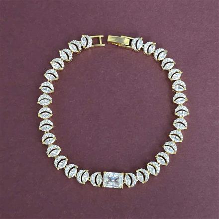 Cz Openable Bracelet With 2 Tone Plating