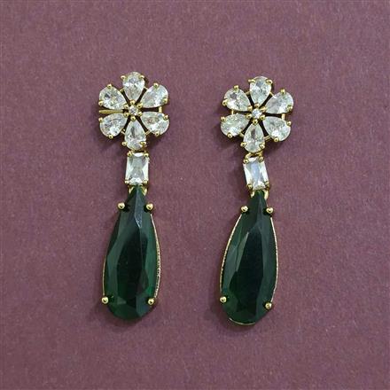Cz Classic Earring With Mehndi Plating