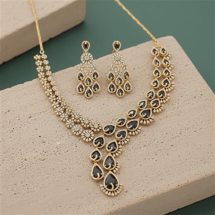 Cz Classic Necklace Set With Mehndi Plating