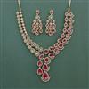 Cz Classic Necklace Set With Mehndi Plating