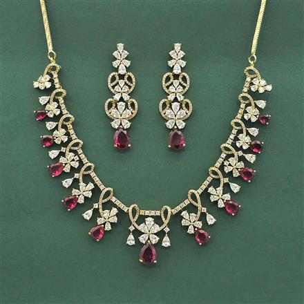 Cz Classic Necklace Set With Mehndi Plating