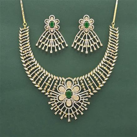 Cz Classic Necklace Set With 2 Tone Plating