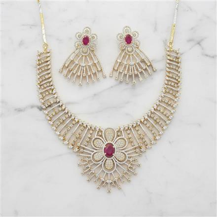Cz Classic Necklace Set With 2 Tone Plating
