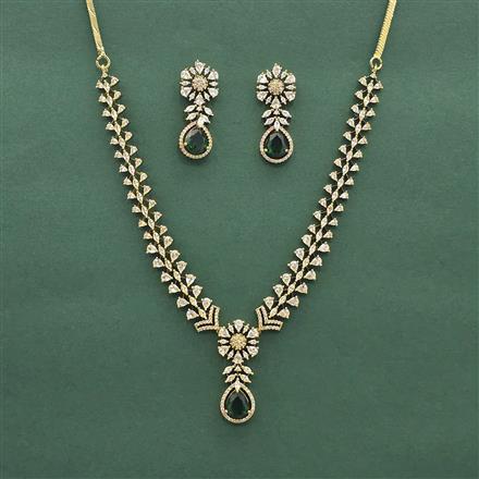 Cz Classic Necklace Set With Mehndi Plating