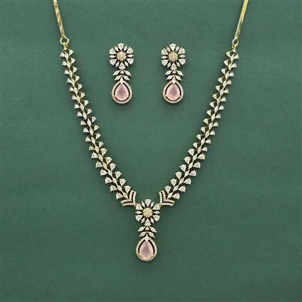 Cz Classic Necklace Set With Mehndi Plating