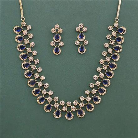 Cz Classic Necklace Set With Mehndi Plating