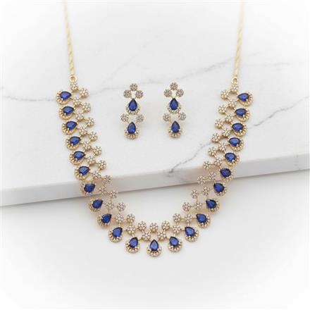 Cz Classic Necklace Set With Mehndi Plating