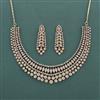 Cz Classic Necklace Set With Mehndi Rhodium Plating