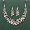 Cz Classic Necklace Set With Mehndi Rhodium Plating