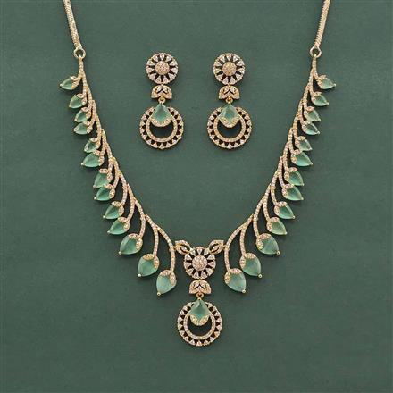 Cz Classic Necklace Set With Mehndi Plating