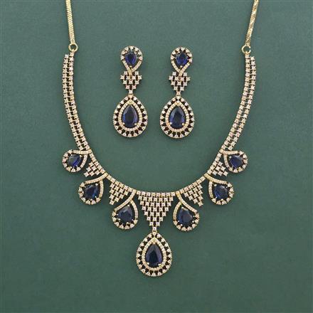Cz Classic Necklace Set With Mehndi Plating