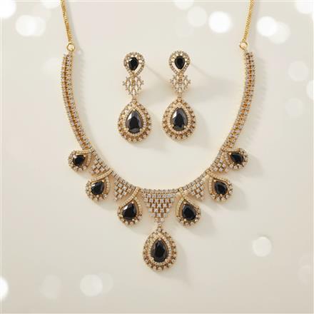 Cz Classic Necklace Set With Mehndi Plating
