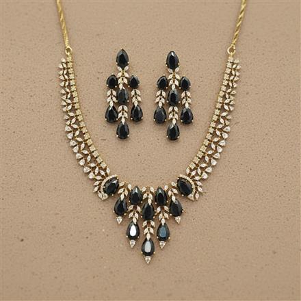 Cz Classic Necklace Set With Mehndi Plating