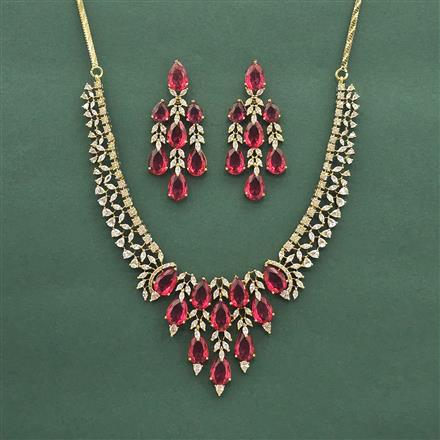 Cz Classic Necklace Set With Mehndi Plating