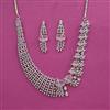 American Diamond Classic Necklace With Rhodium Plating