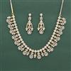 Cz Classic Necklace Set With 2 Tone Rhodium Plating
