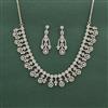 Cz Classic Necklace Set With 2 Tone Rhodium Plating
