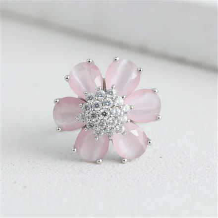 Cz Adjustable Ring With Rhodium Plating