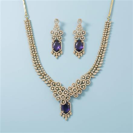 Cz Classic Necklace Set With Mehndi Plating