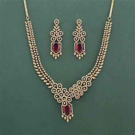 Cz Classic Necklace Set With Mehndi Plating