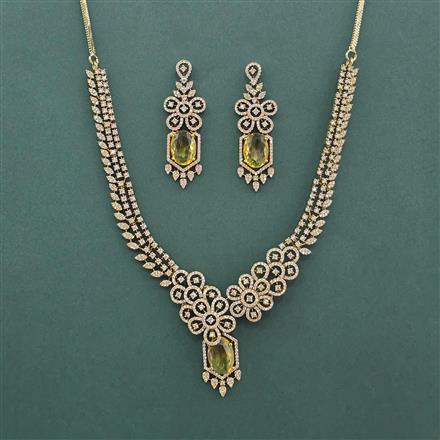Cz Classic Necklace Set With Mehndi Plating