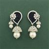 Cz Classic Earring With Rhodium Plating