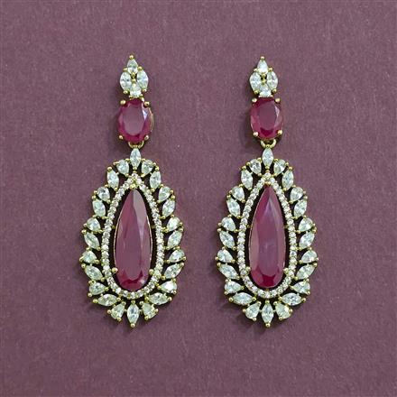 Cz Classic Earring With Mehndi Plating