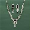 Cz Classic Necklace Set With Rhodium Plating