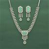 Cz Classic Necklace Set With Rhodium Plating