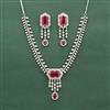 Cz Classic Necklace Set With Rhodium Plating