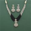 Cz Classic Necklace Set With Rhodium Plating